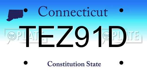 TEZ91D Connecticut License Plate