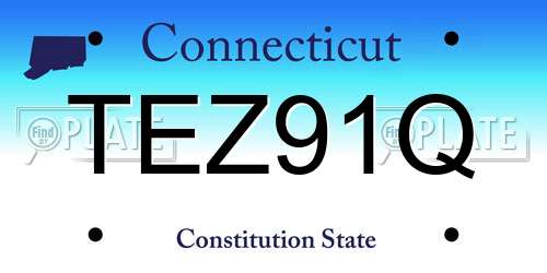 TEZ91Q Connecticut License Plate