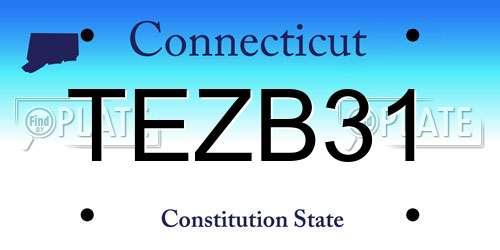TEZB31 Connecticut License Plate