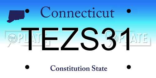TEZS31 Connecticut License Plate