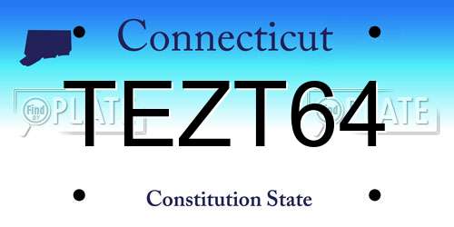 TEZT64 Connecticut License Plate