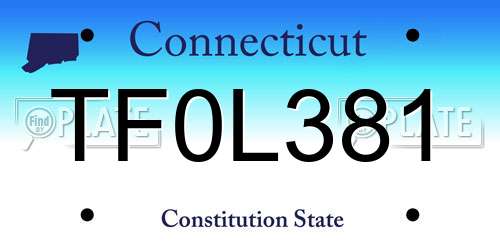 TF0L381 Connecticut License Plate