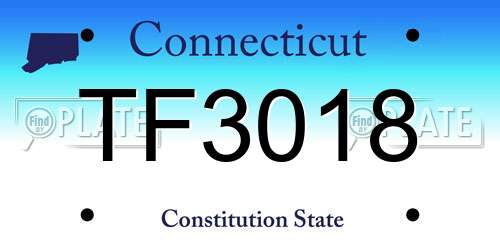 TF3018 Connecticut License Plate