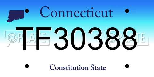 TF30388 Connecticut License Plate