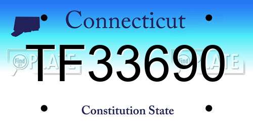 TF33690 Connecticut License Plate