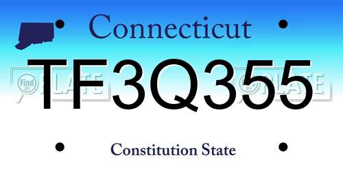TF3Q355 Connecticut License Plate