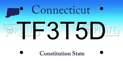 TF3T5D Connecticut License Plate