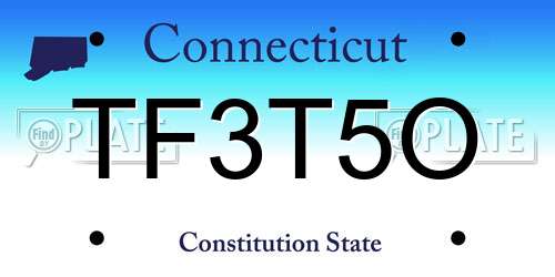 TF3T5O Connecticut License Plate