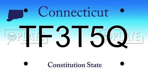 TF3T5Q Connecticut License Plate
