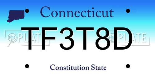 TF3T8D Connecticut License Plate