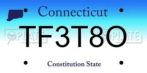 TF3T8O Connecticut License Plate
