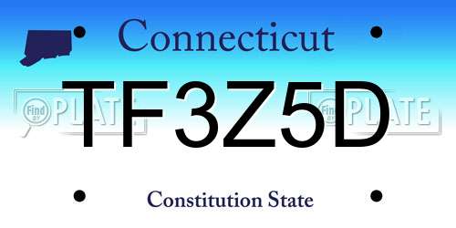 TF3Z5D Connecticut License Plate