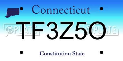 TF3Z5O Connecticut License Plate