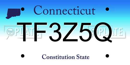 TF3Z5Q Connecticut License Plate