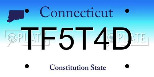 TF5T4D Connecticut License Plate