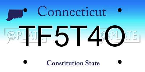 TF5T4O Connecticut License Plate