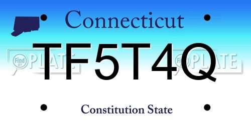 TF5T4Q Connecticut License Plate