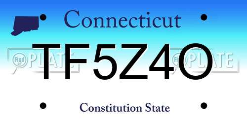 TF5Z4O Connecticut License Plate