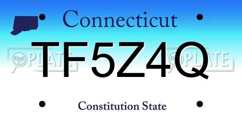 TF5Z4Q Connecticut License Plate