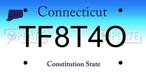 TF8T4O Connecticut License Plate