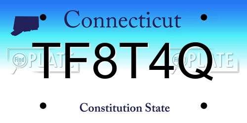 TF8T4Q Connecticut License Plate
