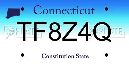 TF8Z4Q Connecticut License Plate