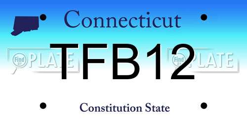 TFB12 Connecticut License Plate
