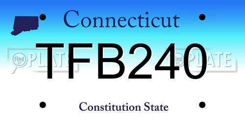 TFB240 Connecticut License Plate