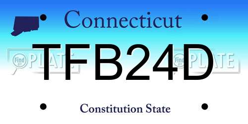 TFB24D Connecticut License Plate