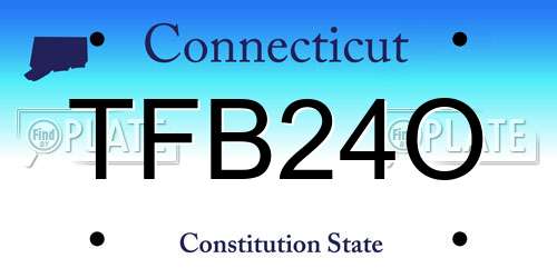 TFB24O Connecticut License Plate
