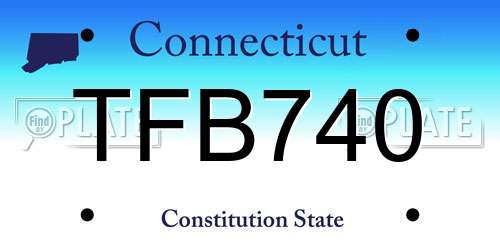 TFB740 Connecticut License Plate