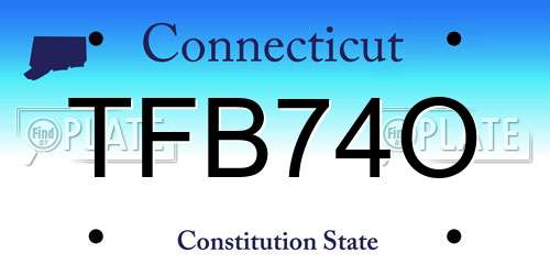 TFB74O Connecticut License Plate