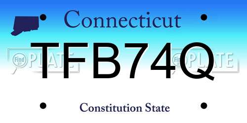 TFB74Q Connecticut License Plate
