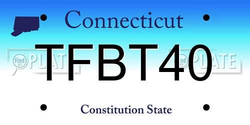 TFBT40 Connecticut License Plate