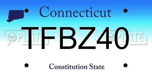 TFBZ40 Connecticut License Plate
