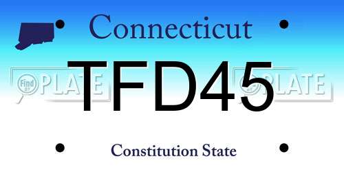 TFD45 Connecticut License Plate