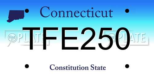 TFE250 Connecticut License Plate