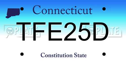 TFE25D Connecticut License Plate