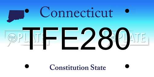 TFE280 Connecticut License Plate