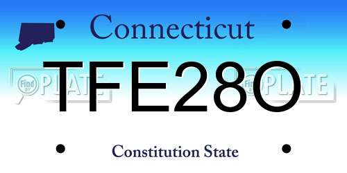 TFE28O Connecticut License Plate