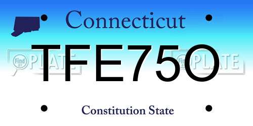 TFE75O Connecticut License Plate