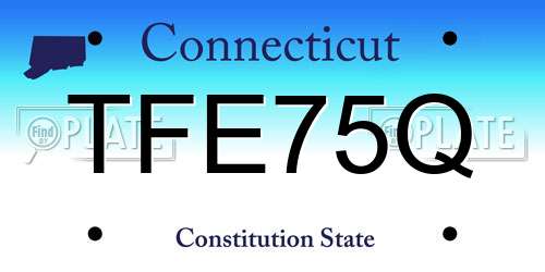 TFE75Q Connecticut License Plate