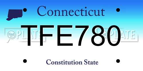 TFE780 Connecticut License Plate