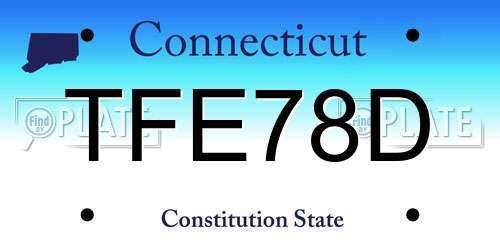 TFE78D Connecticut License Plate