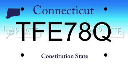 TFE78Q Connecticut License Plate