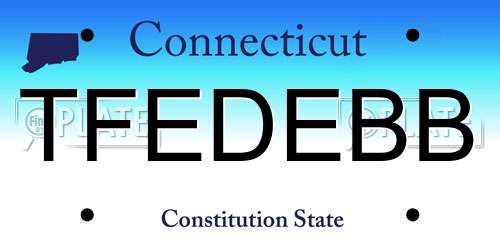 TFEDEBB Connecticut License Plate