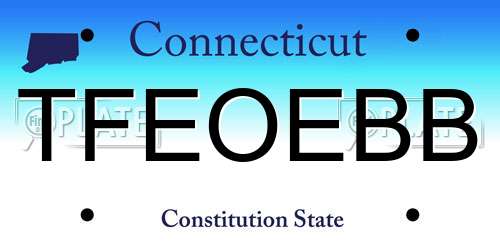 TFEOEBB Connecticut License Plate