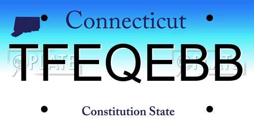 TFEQEBB Connecticut License Plate