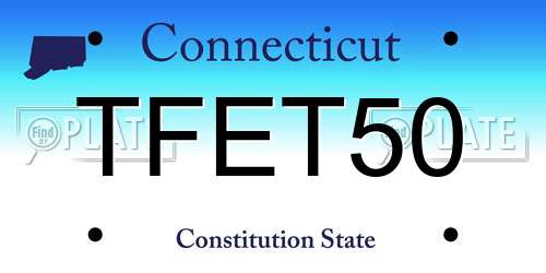 TFET50 Connecticut License Plate
