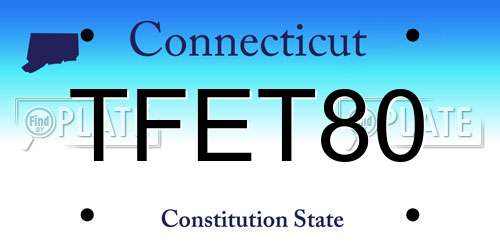 TFET80 Connecticut License Plate